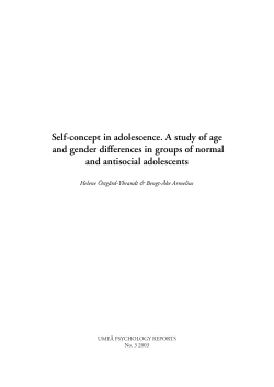 Self-concept in adolescence. A study of age and gender