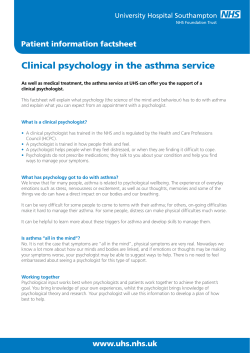 Clinical psychology in the asthma service