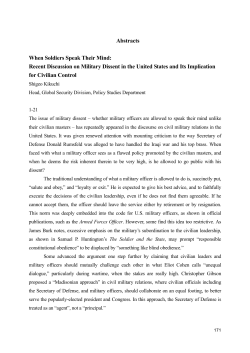 Abstracts When Soldiers Speak Their Mind: Recent