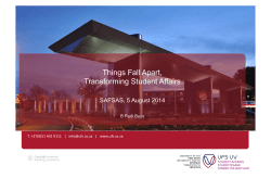 Things Fall Apart, Transforming Student Affairs