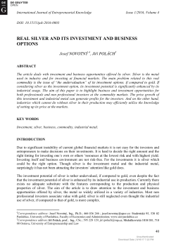 REAL SILVER AND ITS INVESTMENT AND BUSINESS OPTIONS