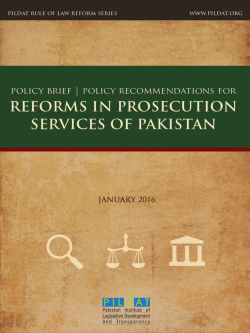 Policy Recommendations for Reforms In Prosecution