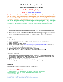 CSCI 101: Problem Solving with Computers Lab 6: Searching for