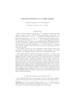 Iterated Exponents - Mathematics Department People Pages