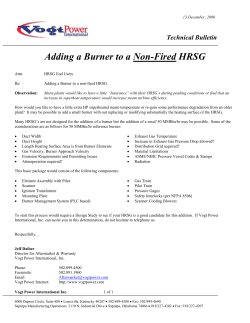 Adding a Burner to a Non-Fired HRSG