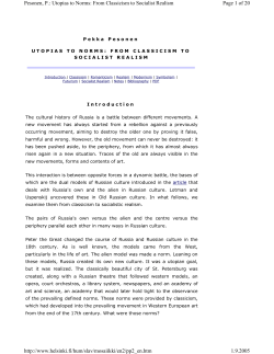 Page 1 of 20 Pesonen, P.: Utopias to Norms: From Classicism to