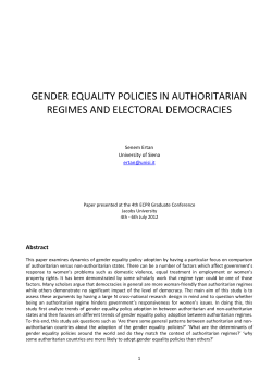 Gender Equality Policies in Authoritarian and Non