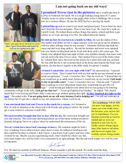 I am not going back on my old ways!