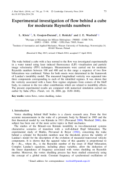 Experimental investigation of flow behind a cube for