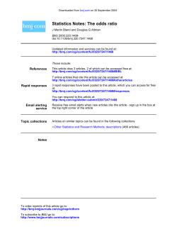 Statistics Notes- The odds ratio