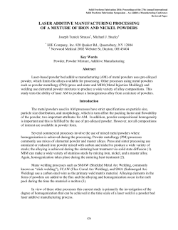 Laser Additive Manufacturing Processing of a Mixture of Iron and