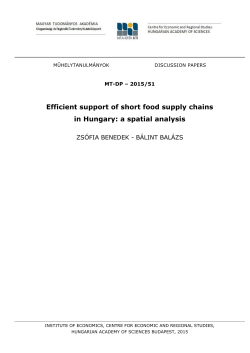 Efficient support of short food supply chains in Hungary: a