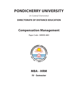 Compensation Management - Pondicherry University