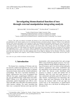Investigating biomechanical function of toes through external