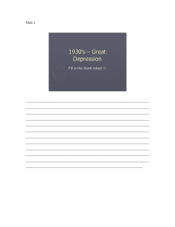 1930`s &ndash; Great Depression