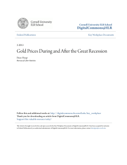 Gold Prices During and After the Great Recession