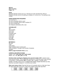 NS2-45 Skip Counting Pages 1-8 Goals Students will skip count by