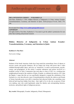 Hidden Histories of Indigeneity in Urban Andean Ecuador