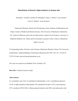 Distribution of bioactive lipid mediators in human skin