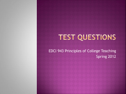 Sample Test Questions - Kansas State University