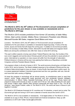 Press Release - The Economist