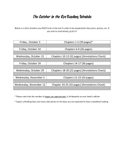 The Catcher in the Rye Reading Schedule