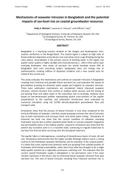 Mechanisms of seawater intrusion in Bangladesh and the potential