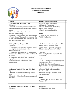 Lesson Media/Games/Resources Appalachian Music Module