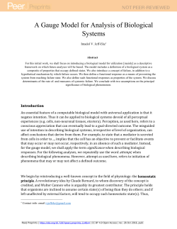 A Gauge model for analysis of biological systems
