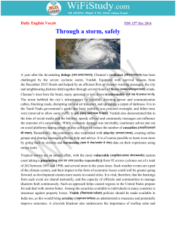 Through a storm, safely - English