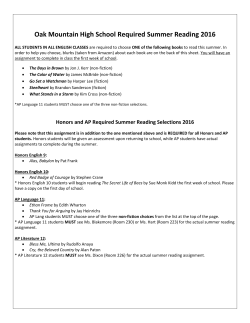 Oak Mountain High School Required Summer Reading 2016
