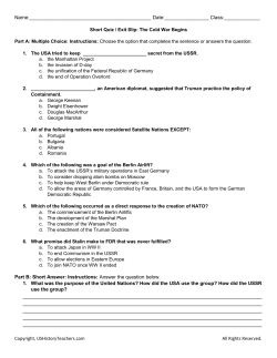 Part A: Multiple Choice: Instructions: Choose the option