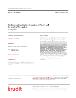 The Lockean Constitution: Separation of Powers and the