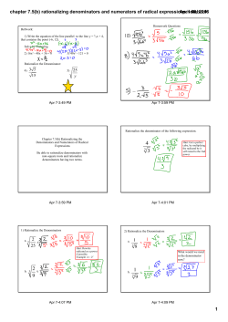 chapter 7.5(b) rationalizing denominators and numerators of radical