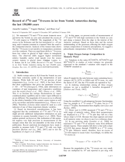 Record of d18 O and O-excess in ice from Vostok Antarctica during