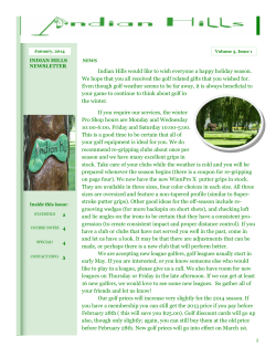 Issue 1 - Indian Hills Custom Golf