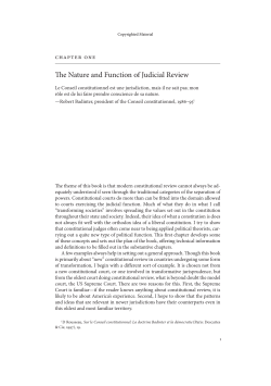 The nature and Function of Judicial Review