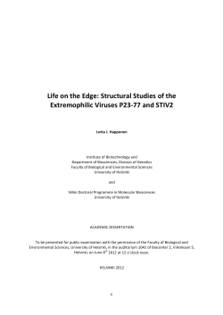 Life on the Edge : Structural Studies of the Extremophilic