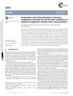Preparation and characterization of primary magnesium mixtures for