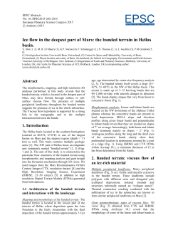 Ice flow in the deepest part of Mars: the banded terrain in Hellas basin.