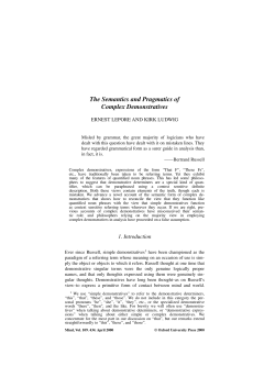 The Semantics and Pragmatics of Complex Demonstratives