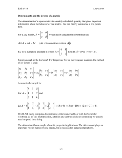 abcd det A = ad bc 4 3 7 1 4 7 1 4 3 1 7 2 4 + 2 1 4 2 1
