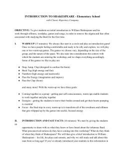 INTRODUCTION TO SHAKESPEARE