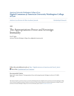 The Appropriations Power and Sovereign Immunity