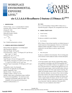 WORKPLACE ENVIRONMENTAL EXPOSURE LEVEL&reg;