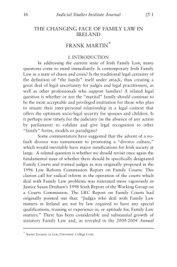 The Changing Face of Family Law in Ireland