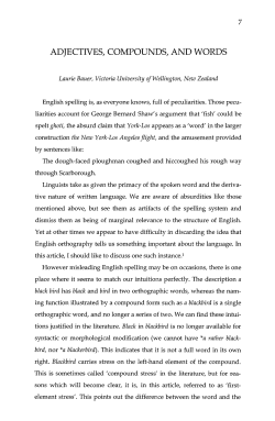 ADJECTIVES, COMPOUNDS, AND WORDS