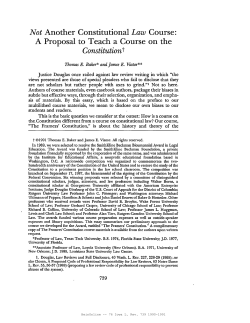 Not Another Constitutional Law Course: A Proposal to Teach a