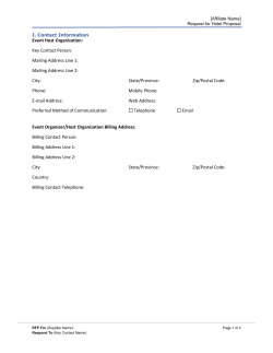Event Host Organization: Key Contact Person: Mailing Address Line