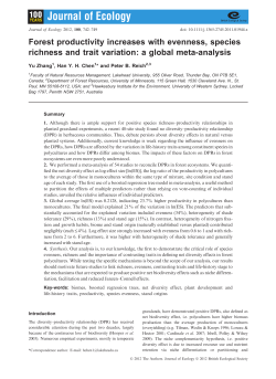 Forest productivity increases with evenness, species richness and